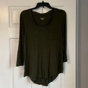 Forest Green Merona 3/4 Length T-Shirt